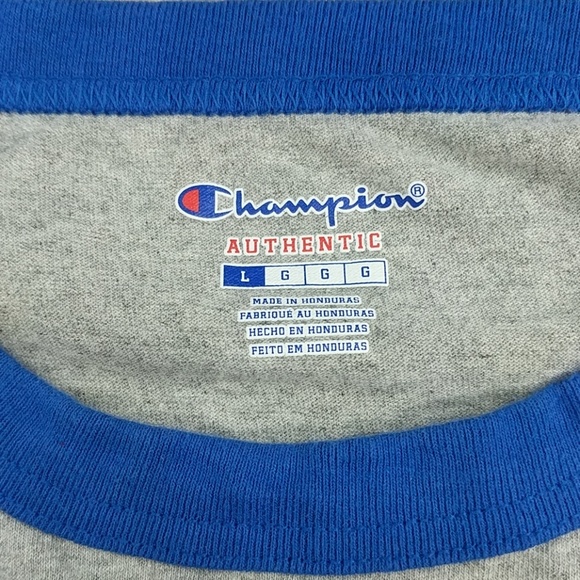 Retro Champion 3/4 Sleeve Ringer Unisex Graphic Tee Madtown Little Lords Size Lg - Picture 4 of 7